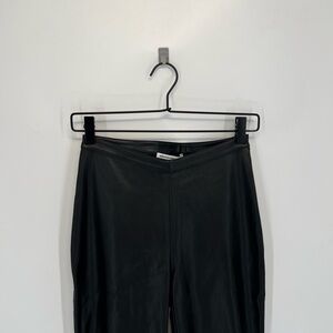 Alexander Wang Faux Leather Snap Button Detail Stretch Washable Pants in Black